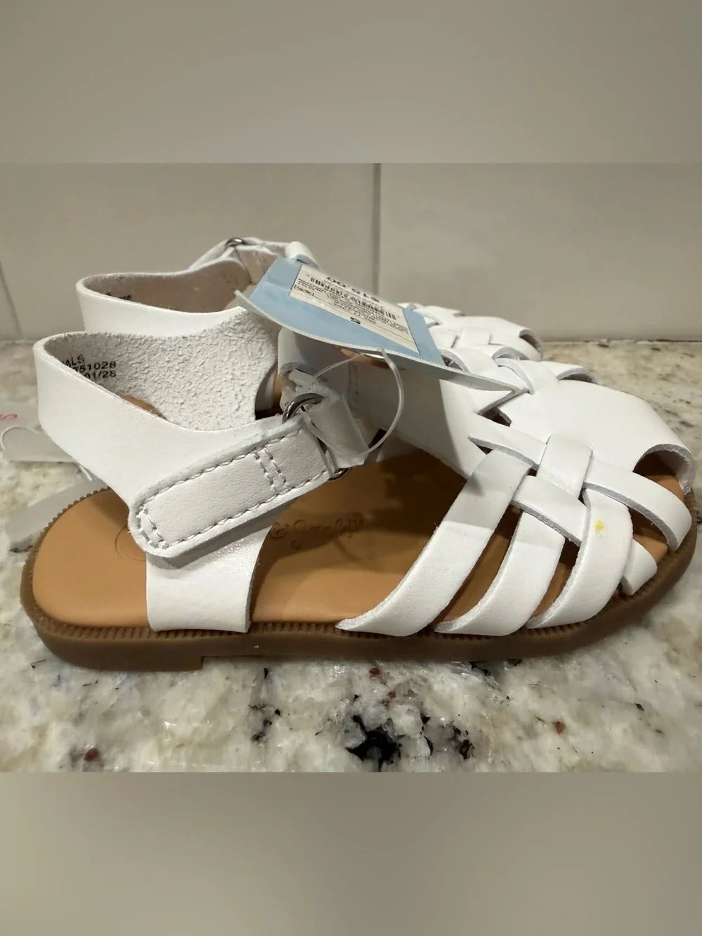 Cat & Jack White Braided Toddler Sandals - Size 5